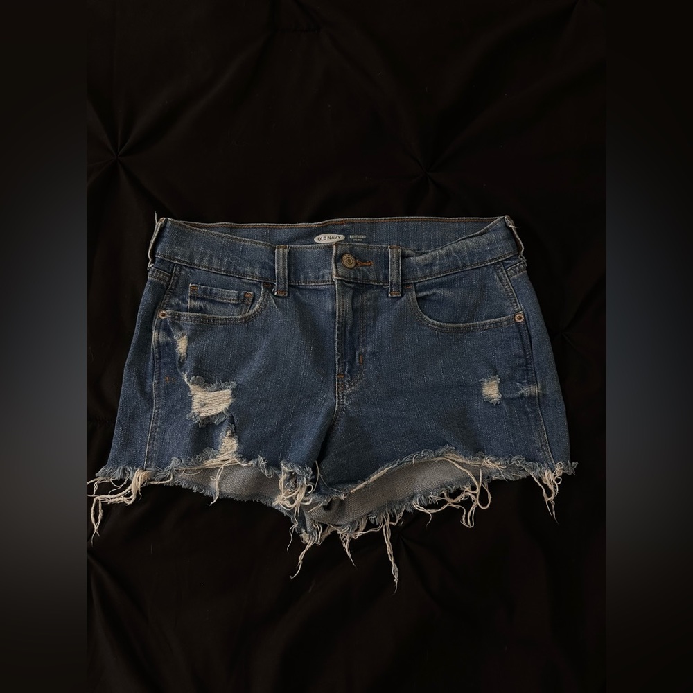 Old Navy Boyfriend denim medium wash jean shorts